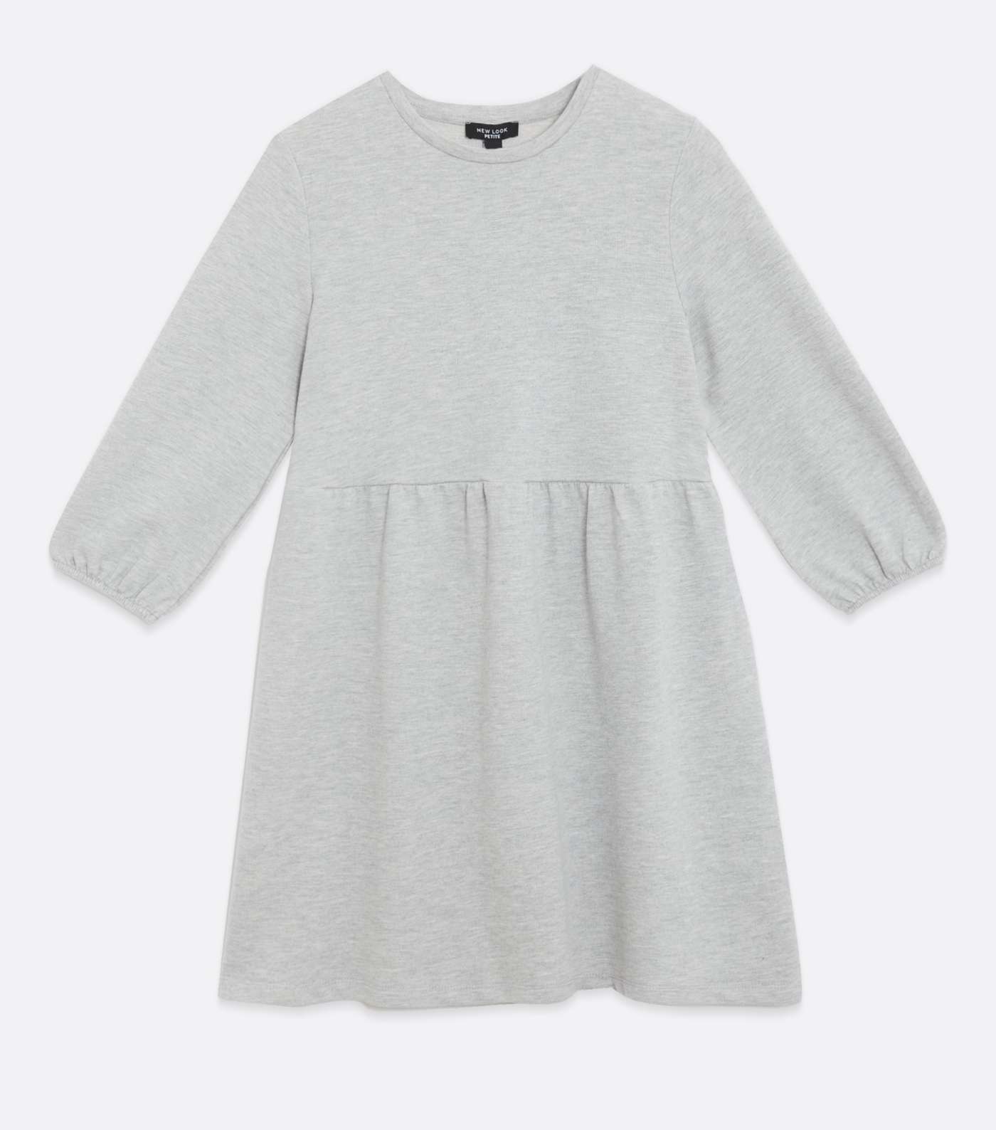 Petite Grey Puff Sleeve Sweatshirt Dress Image 5