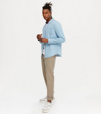 Denim long store sleeve shirt outfit