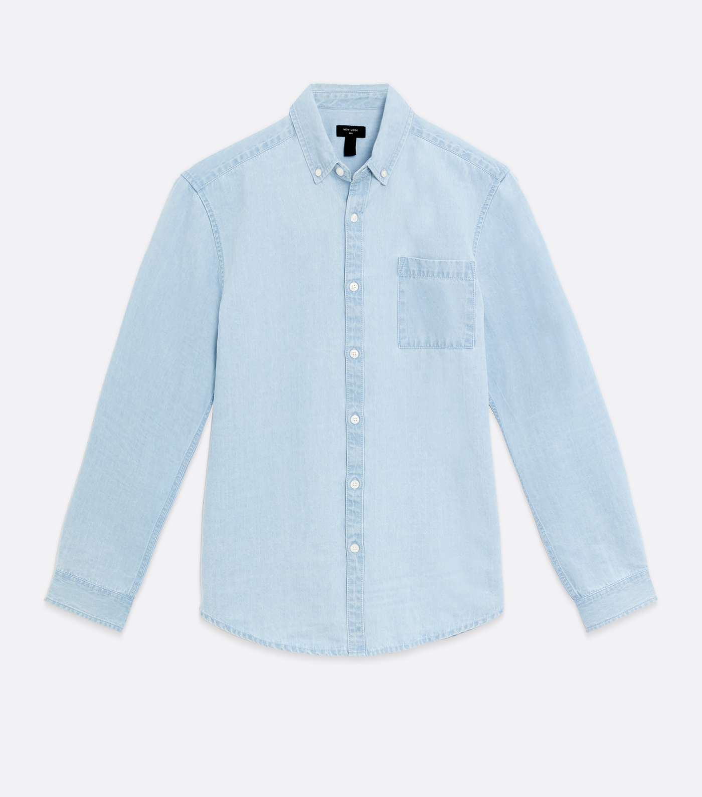 Pale Blue Denim Long Sleeve Shirt Image 5