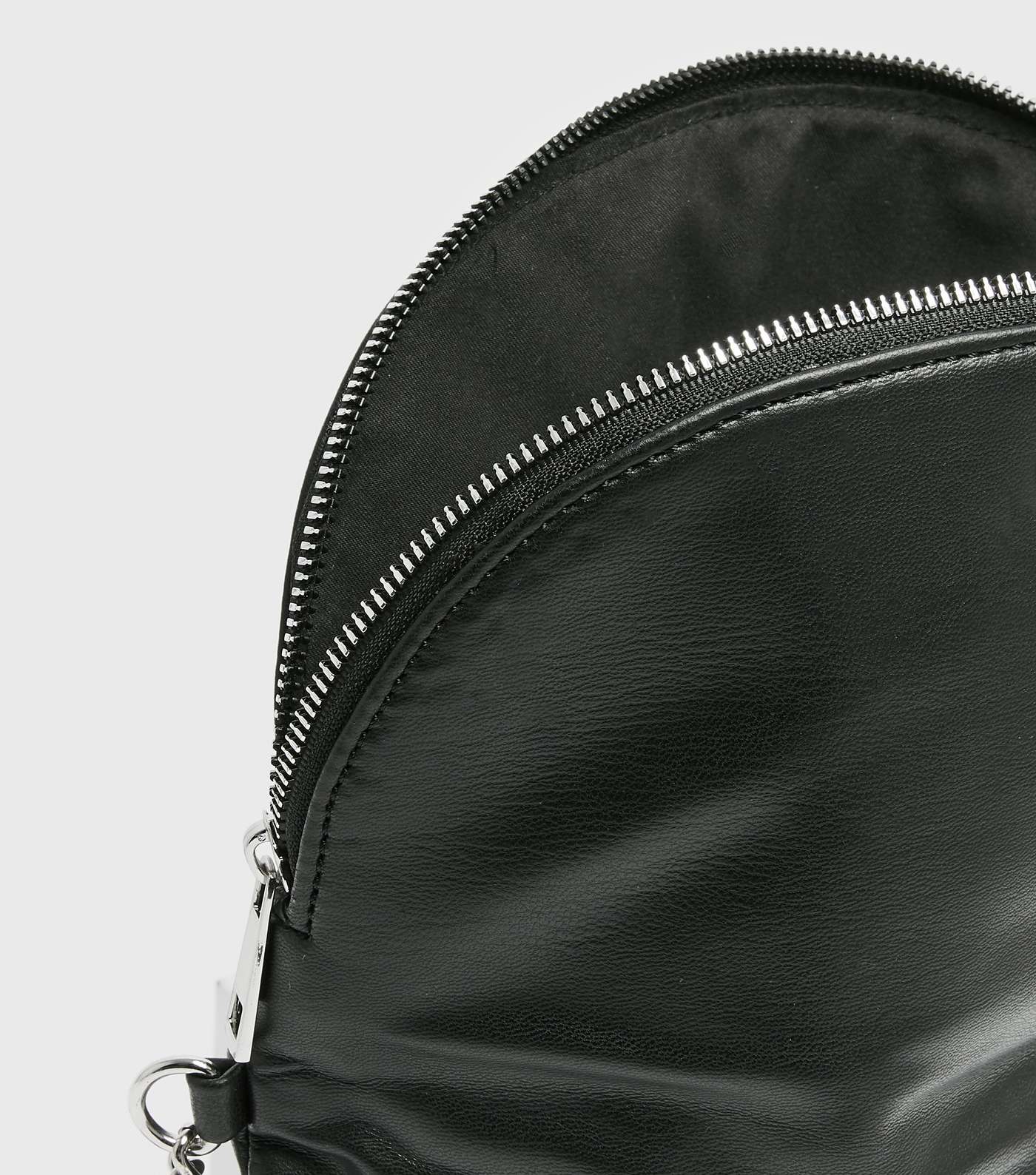 Black Leather-Look Folded Cross Body Bag Image 3