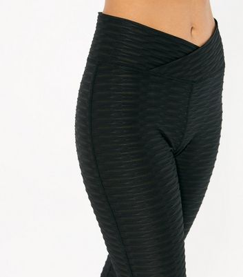 Black Textured Sports Leggings | New Look