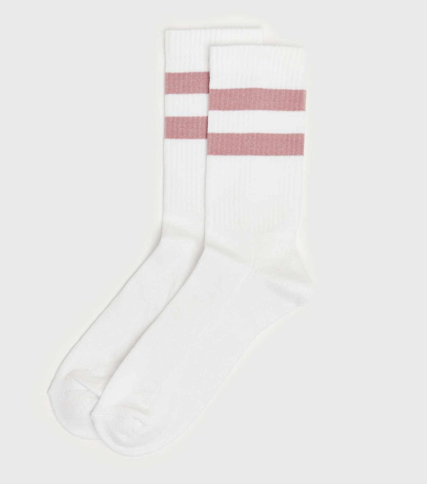 Deep Pink Sports Stripe Ribbed Socks