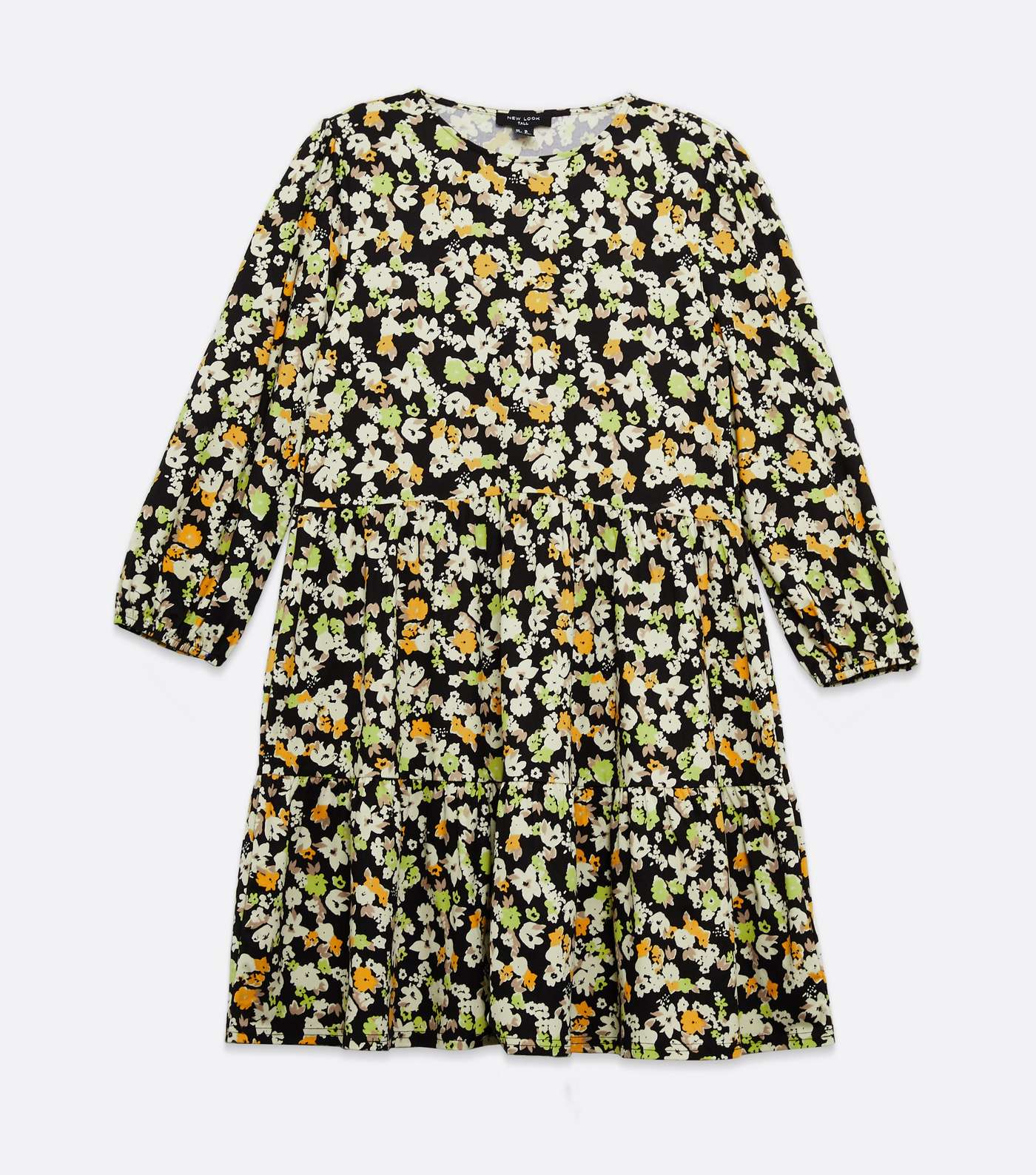 Tall Black Floral Soft Touch Smock Dress Image 5