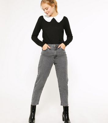 new look black tori mom jeans