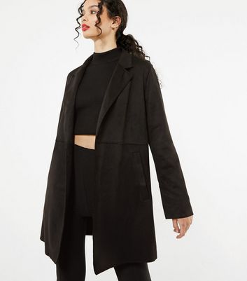 black wool duster coat