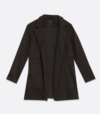 New look black duster coat hotsell