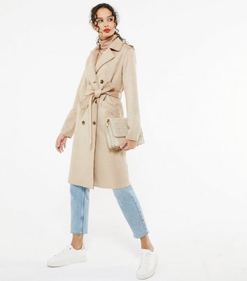 new look suede trench coat