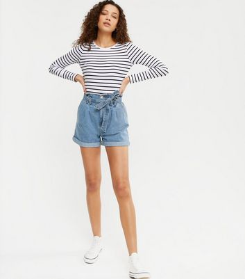 High waisted tie store jean shorts