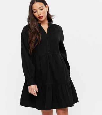 new look denim smock dress