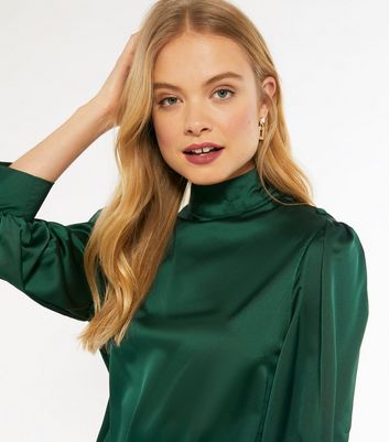 high neck satin