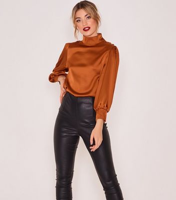 Zibi London Orange High Neck Satin 