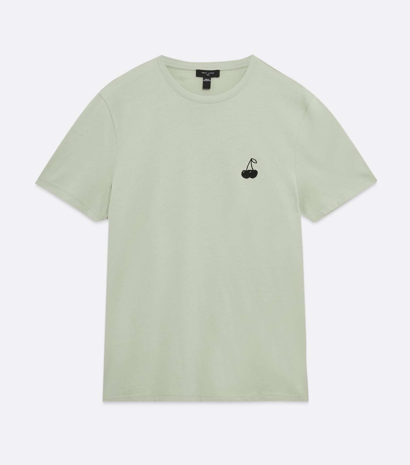 Light Green Cherry Embroidered T-Shirt Image 5