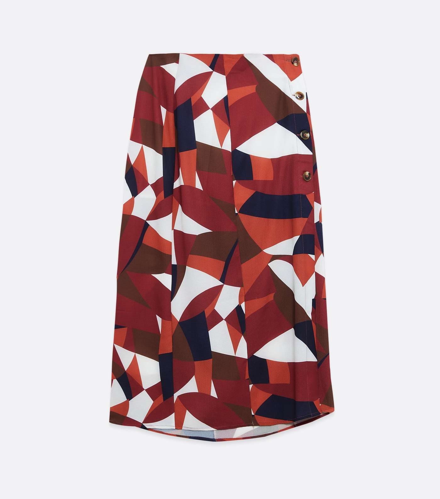 Zibi London Red Geometric Split Midi Skirt Image 5