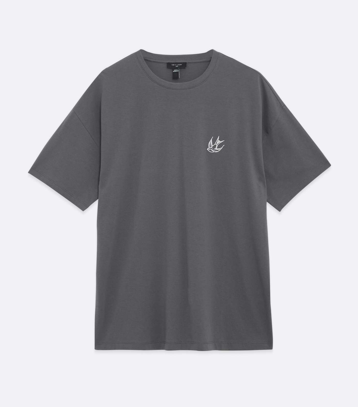 Grey Swallow Embroidered T-Shirt Image 6