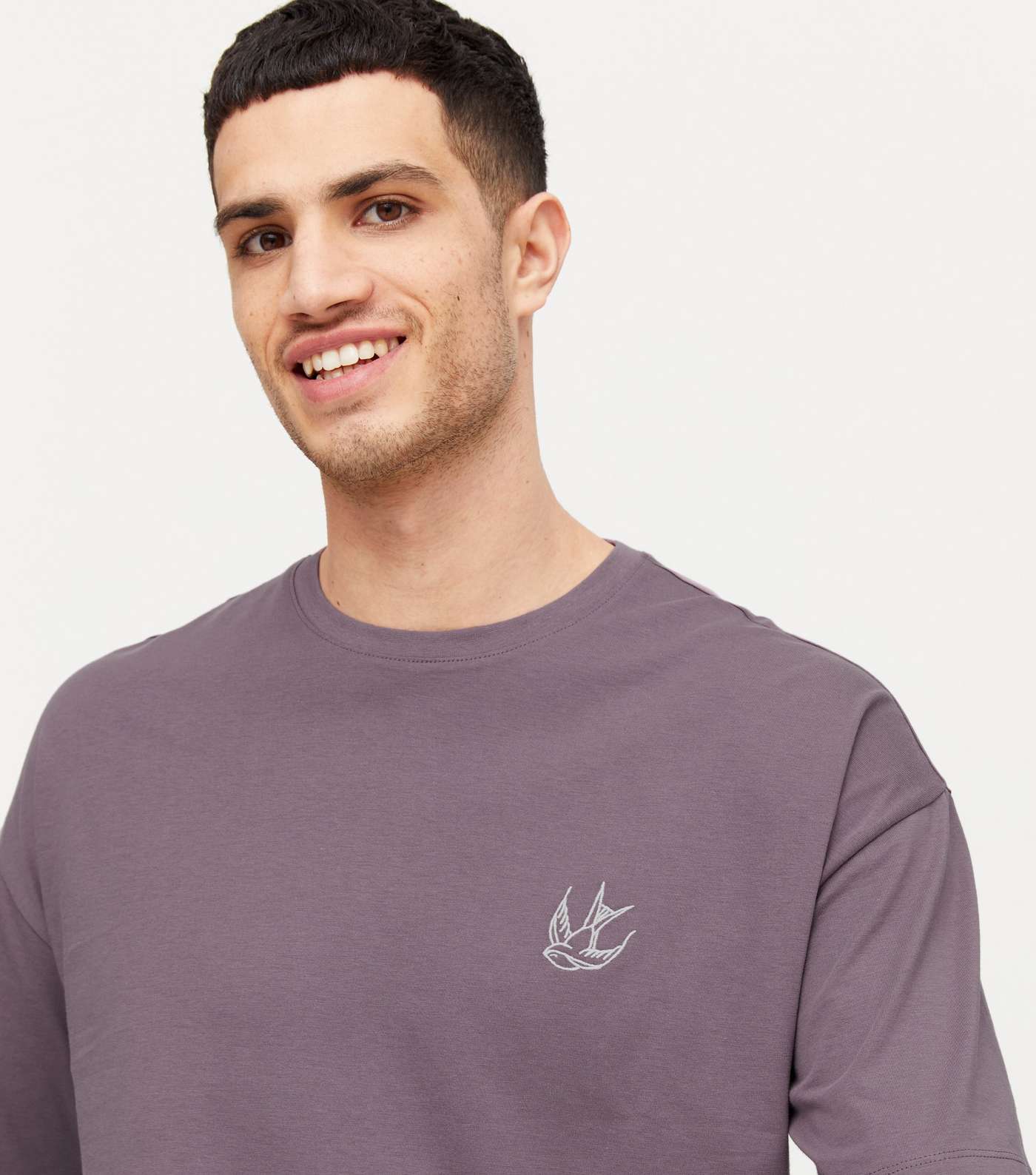 Lilac Swallow Embroidered T-Shirt Image 3