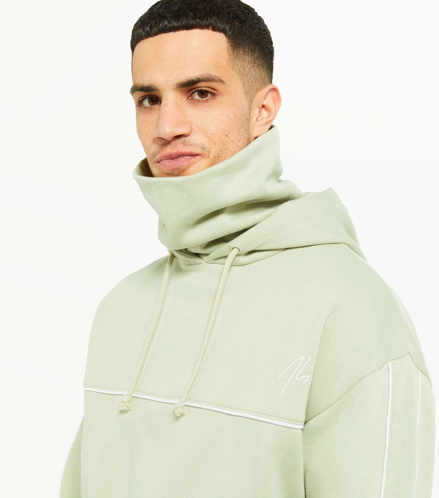 Light Green Hoodie with Snood Image 3