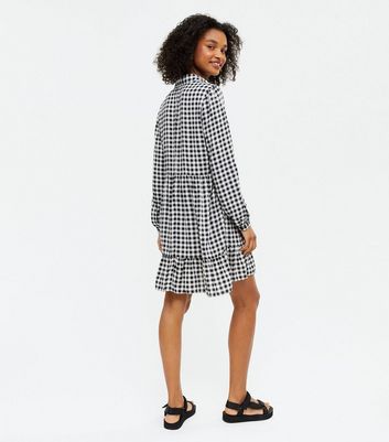 zara black gingham dress