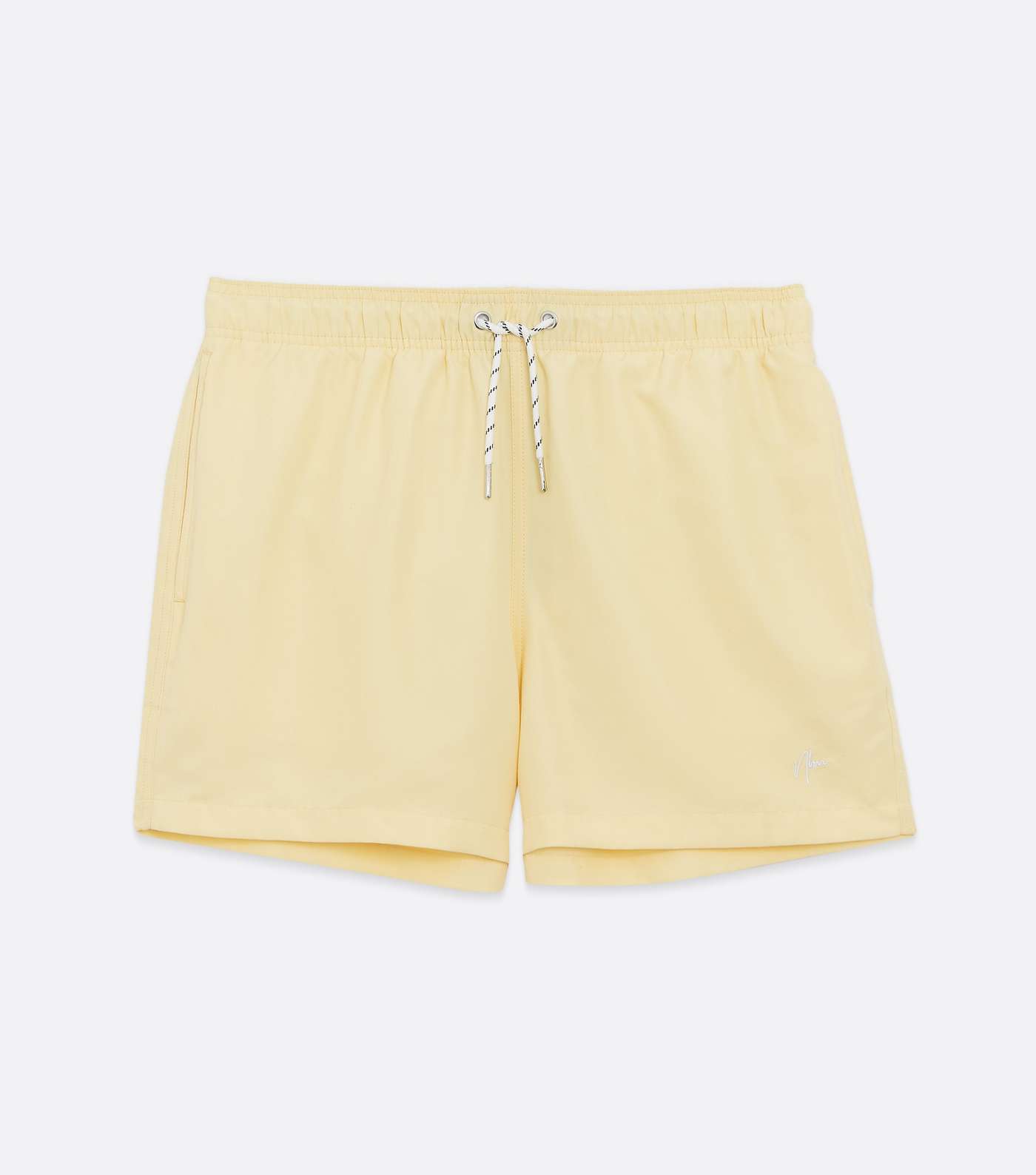 Pale Yellow Drawstring Swim Shorts Image 5