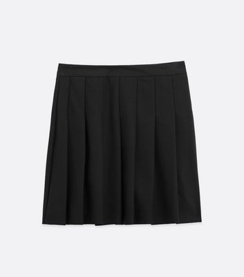 black pleated mini skirt uk