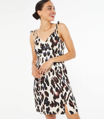 leopard print mini slip dress