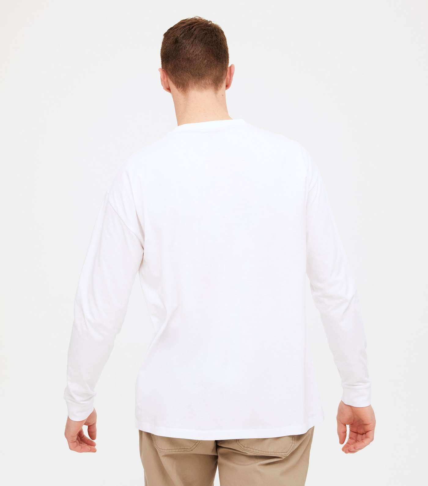 White Oversized Long Sleeve Top Image 4