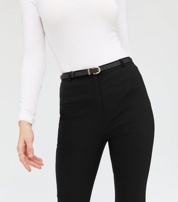 Belted Skinny Plain Trousers  5 Colours  Just 7