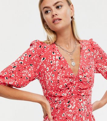 new look leopard print tea dress