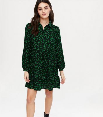 new look green and black dress