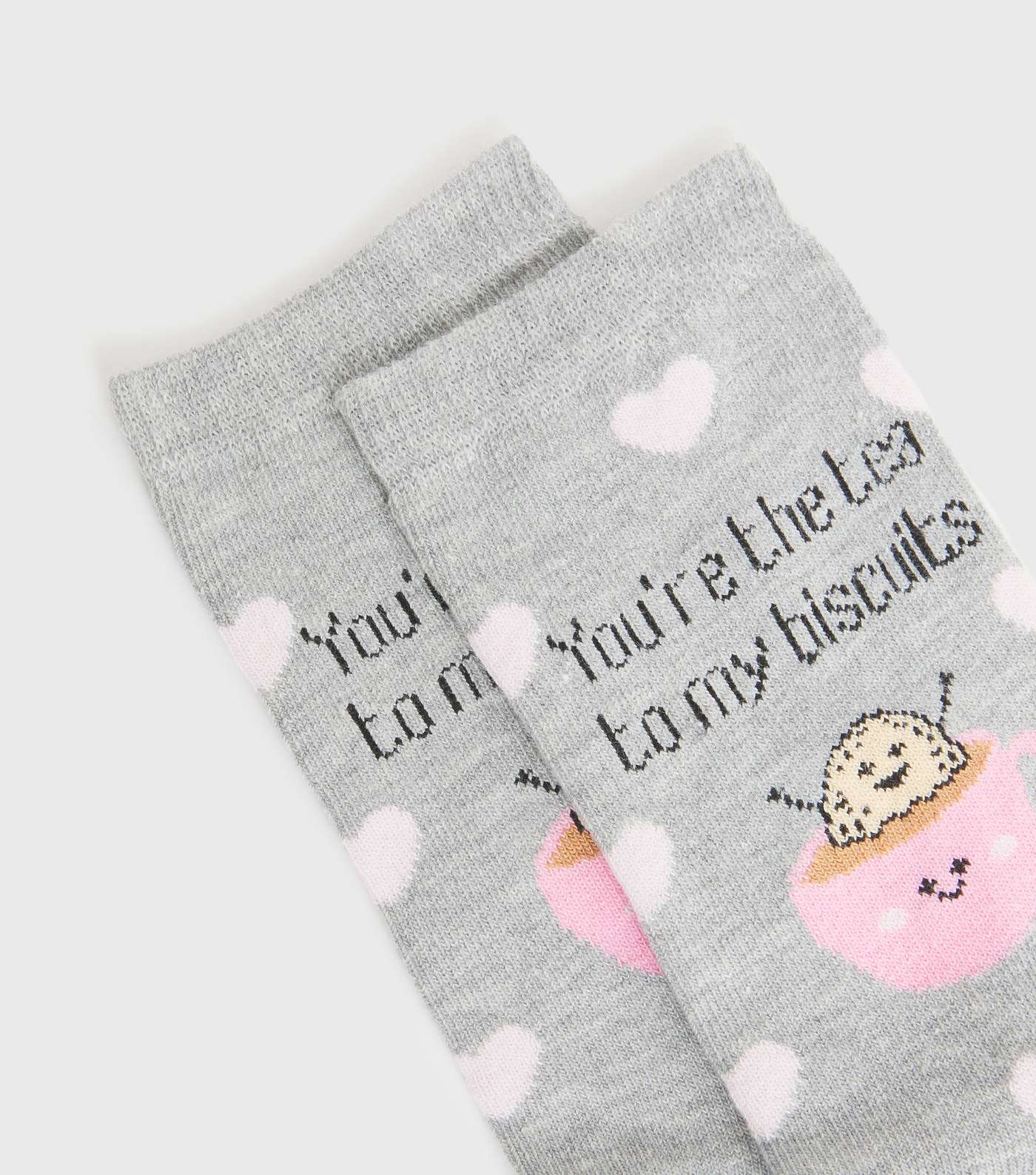 Grey Youre the Tea To My Biscuits Heart Socks Image 2