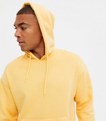 Jack Jones Yellow Jersey Pocket Front Hoodie New Look