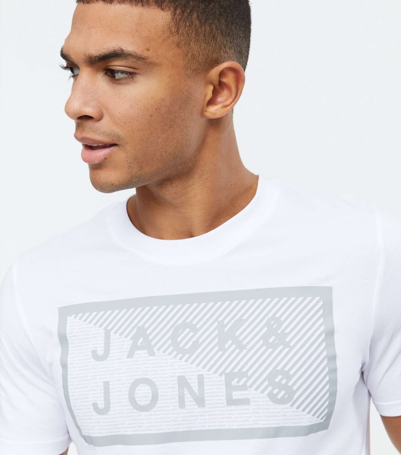 Jack & Jones White Box Logo T-Shirt Image 3
