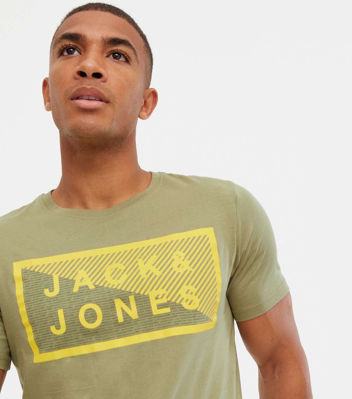 Jack & Jones Olive Box Logo T-Shirt Image 3