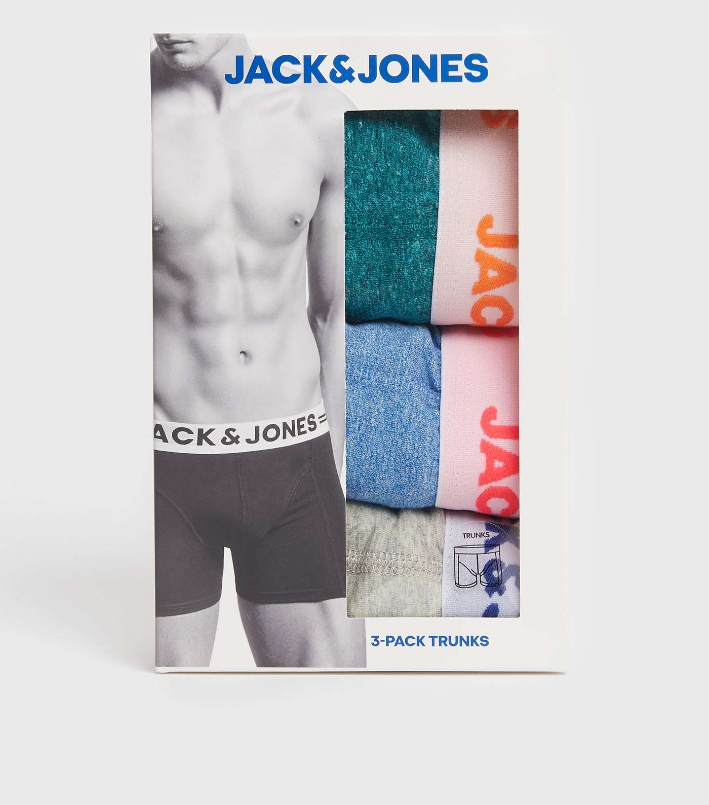 Jack & Jones Grey Green and Blue Boxers Image 2
