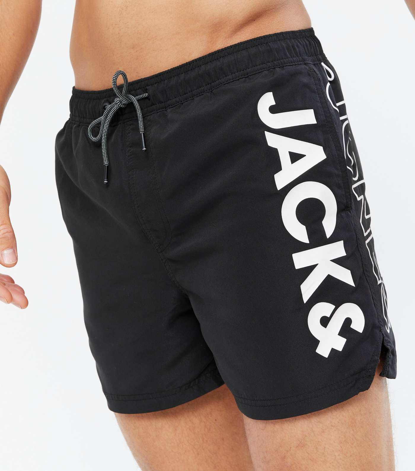 Jack & Jones Black Logo Swim Shorts Image 3