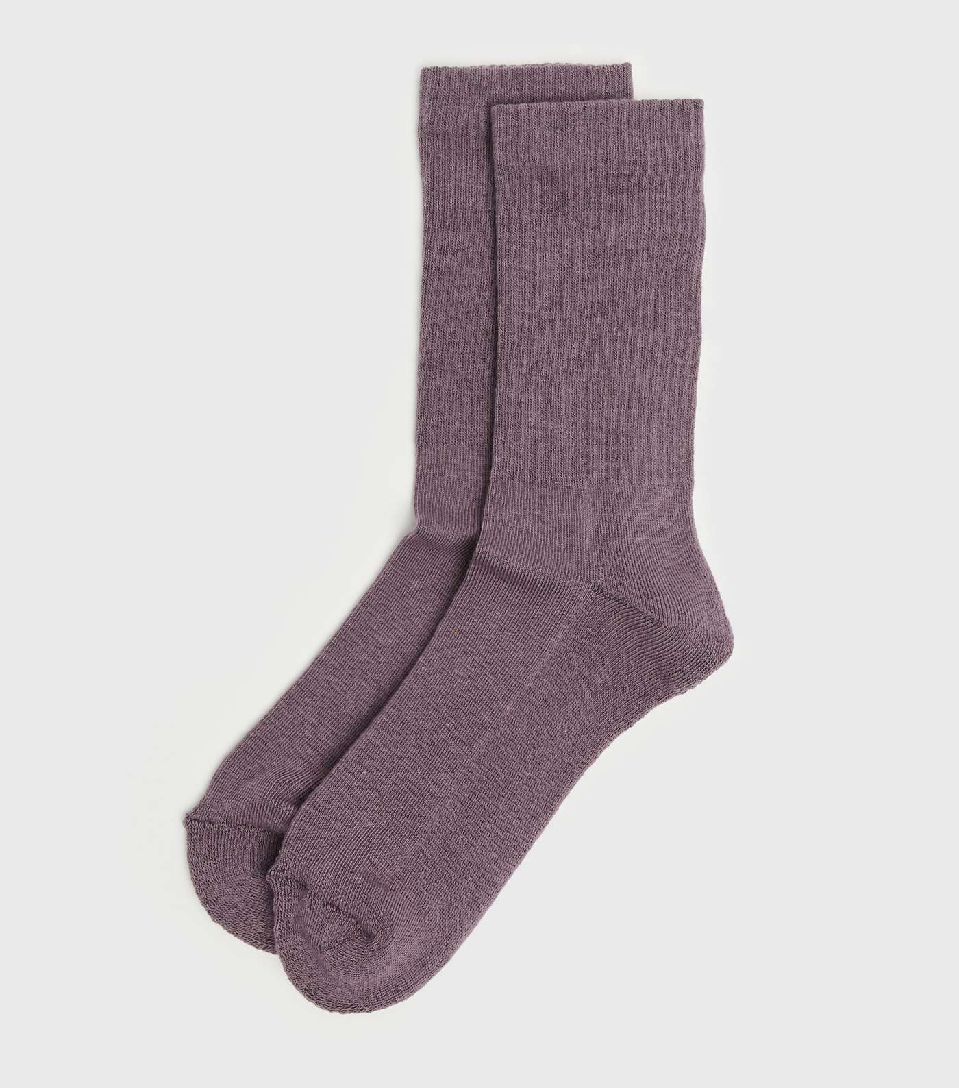 Purple Ribbed Tube Socks