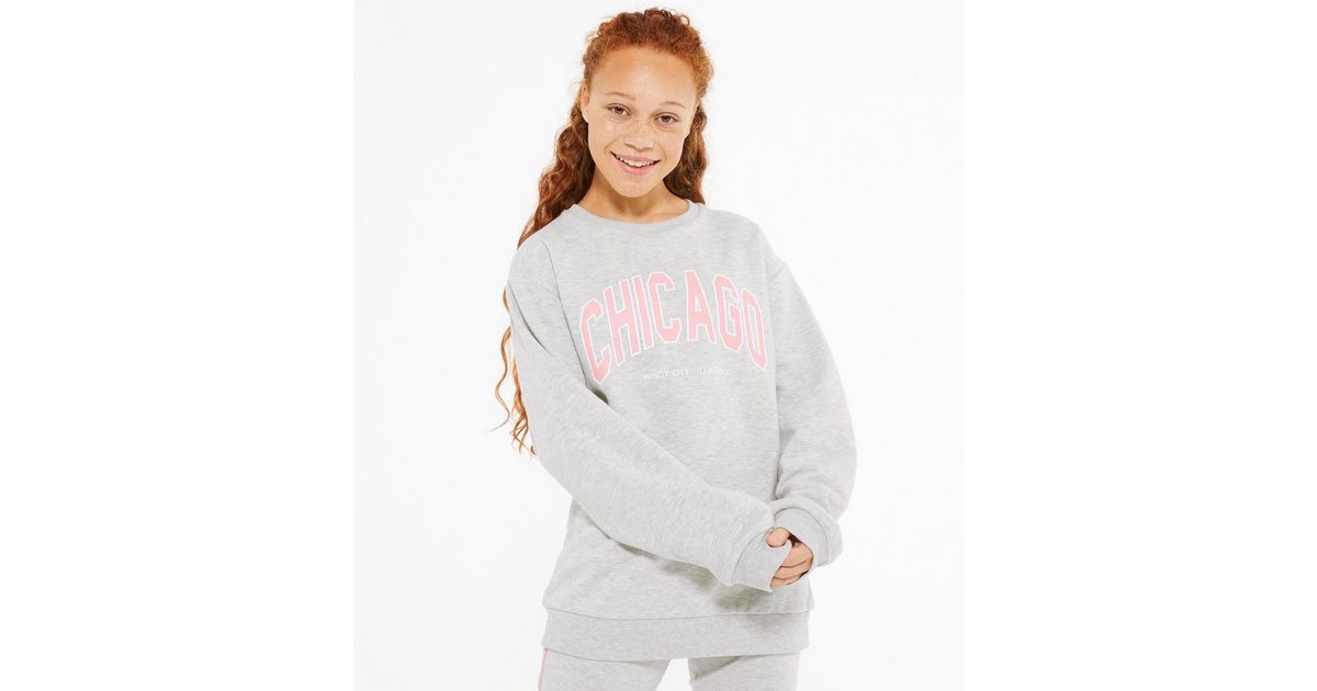 Girls Grey Chicago Varsity Logo Sweatshirt