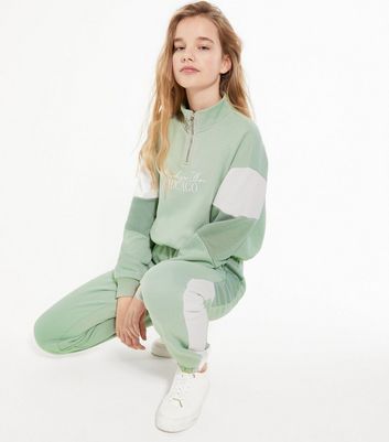 colour block zip sweatshirt