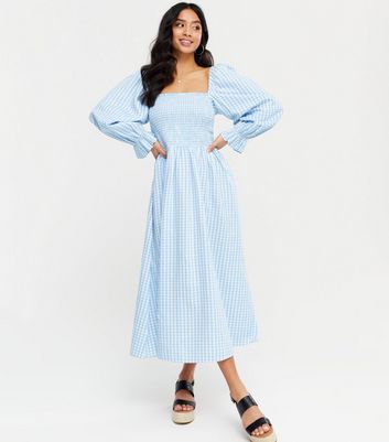 puff sleeve midi dress new look