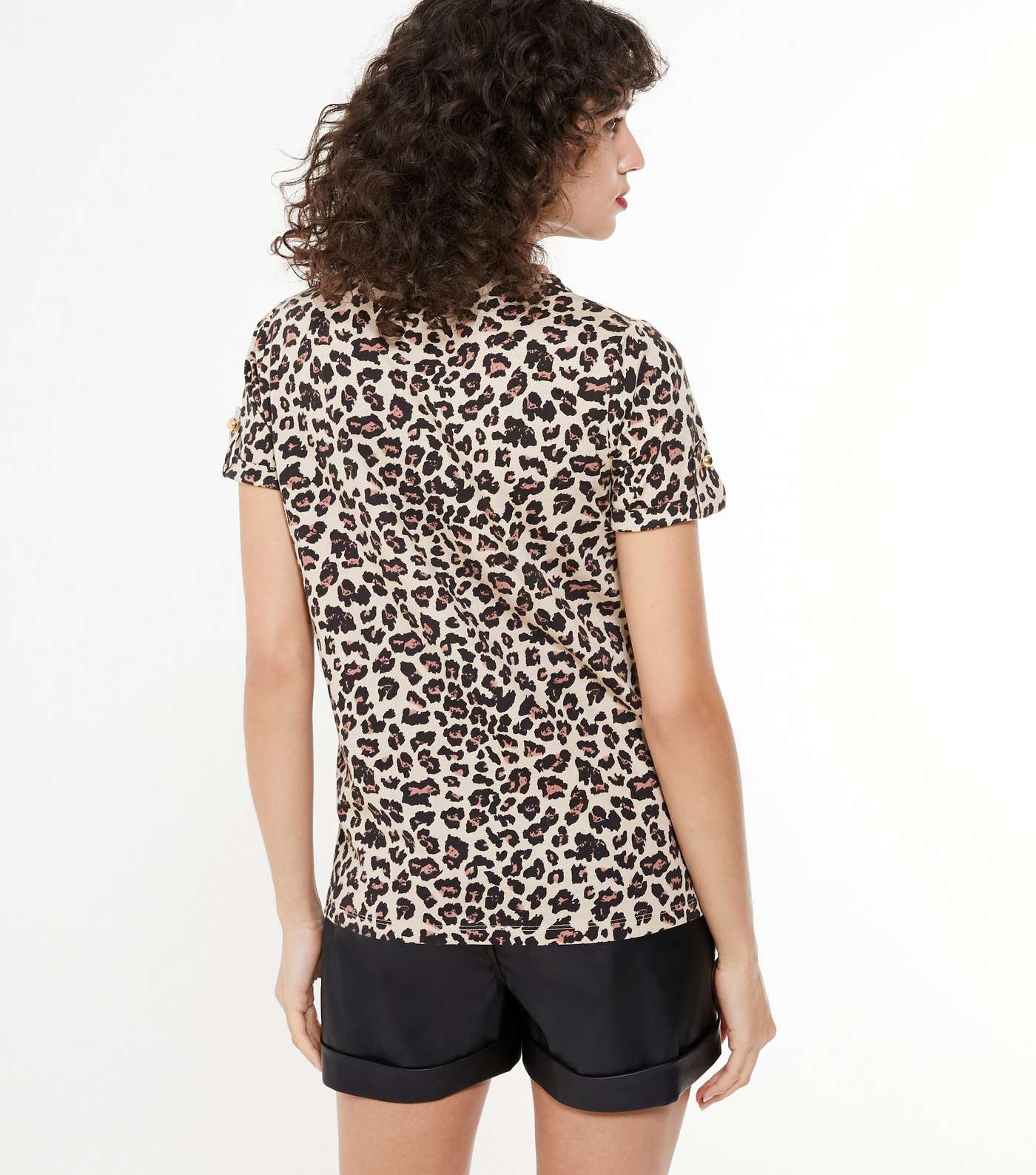 Brown Leopard Print NYC Logo T-Shirt  Image 3