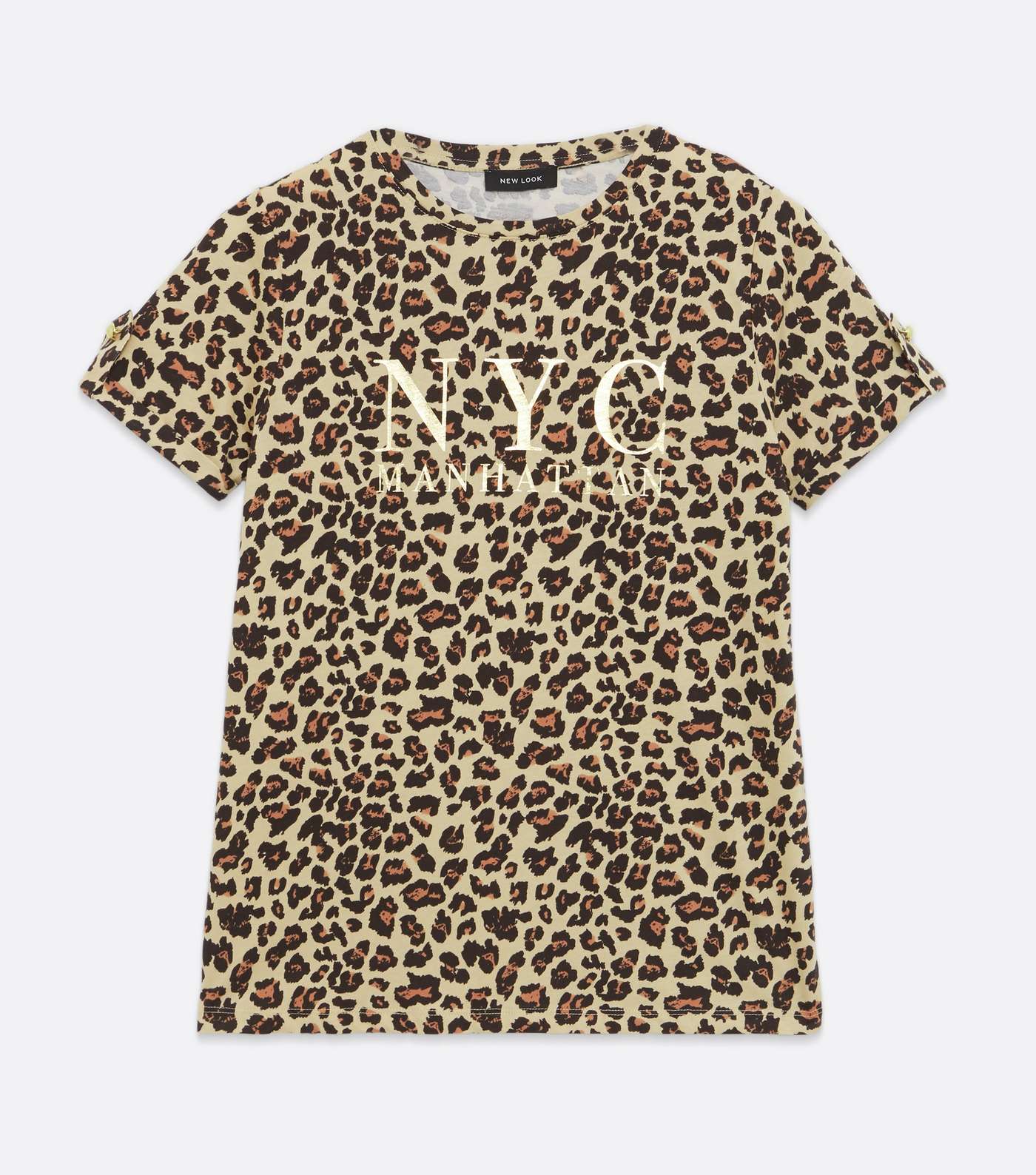 Brown Leopard Print NYC Logo T-Shirt  Image 5