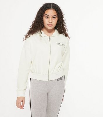 Girls white zip up hoodie sale