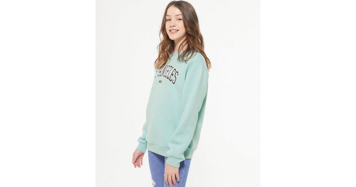 Girls Pale Blue Los Angeles Logo Long Sweatshirt