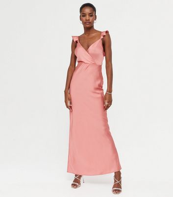 pink satin maxi dress Big sale - OFF 79%
