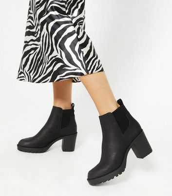 ONLY Black Chunky Heeled Chelsea Boots 