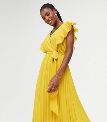 Pleated ruffle 2025 midi dress