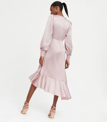 light pink dress with long sleeves