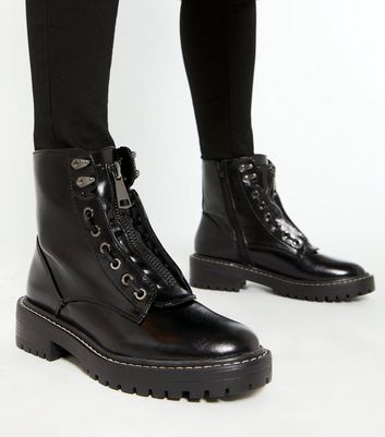 lace zip up boots