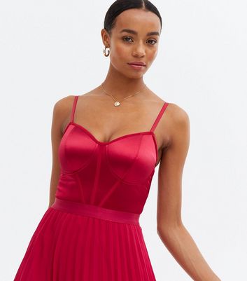 red midi evening dress