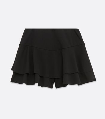 Black ruffle mini 2025 skirt new look