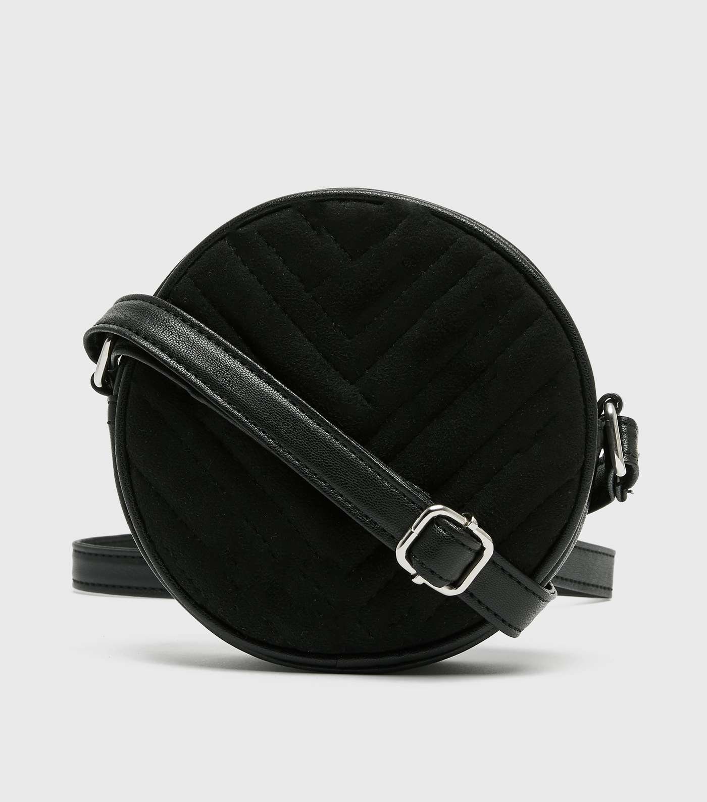 Girls Black Suedette Quilted Cross Body Bag